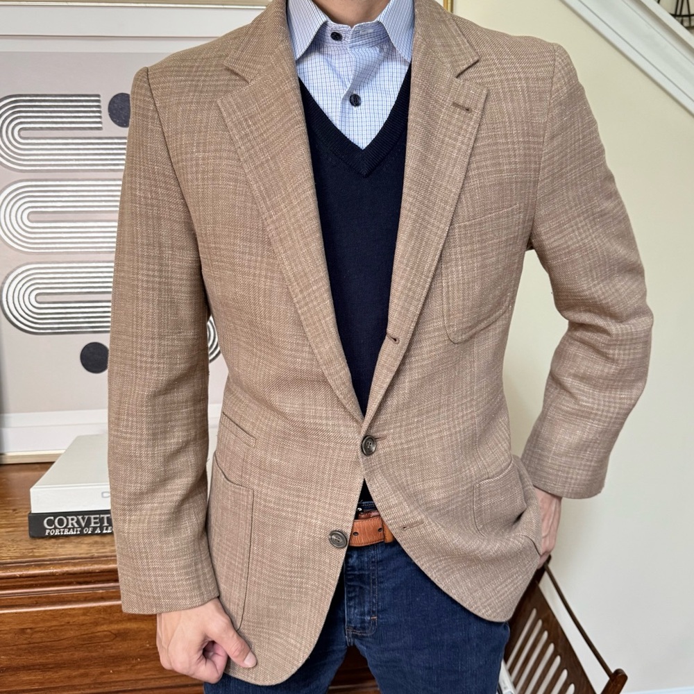 Brunello Cucinelli Silk & Linen Plaid Blazer | 44 - Picture 1 of 15